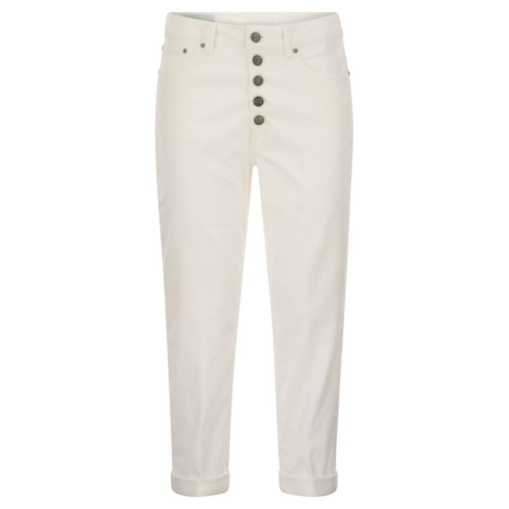 Dondup Women Koons - Multi-Striped Velvet Trousers With Jewelled Buttons
